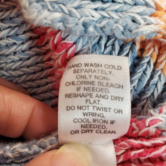 J. Jill SZ XL Women's Cotton/Linen Blend Colorful Striped Knit Sweater - Picture 10 of 11